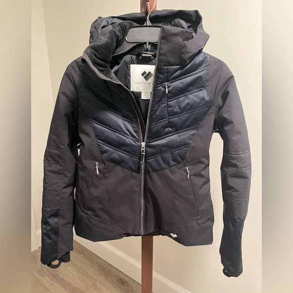 Very gently used Girls Black Obermeyer Ski Jacket - Picture 1 of 5